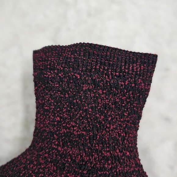 Bernie Mev Black Maroon Pullon Lug Sole Sock Bootie Size 10.5 - Picture 6 of 13